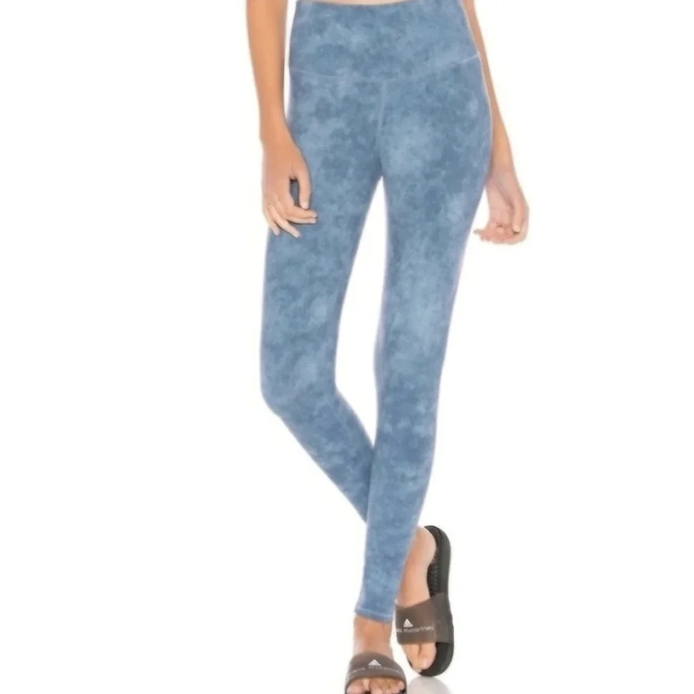 Alo Denim Acid Washed Style Tie Dye Gray Athletic Outdoor‎ Leggins sz S